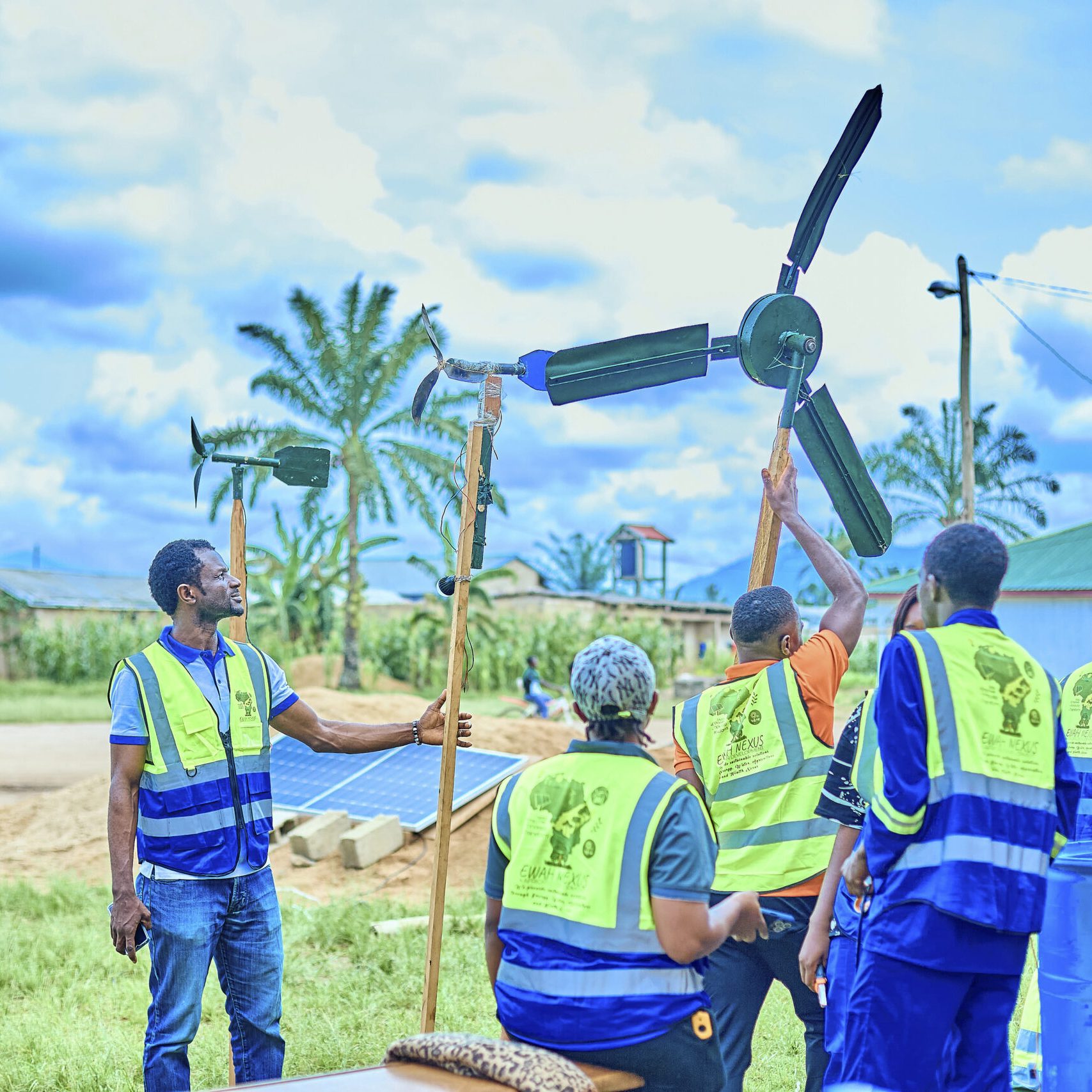 EWAH NEXUS team and community members at a project activity in Cameroon